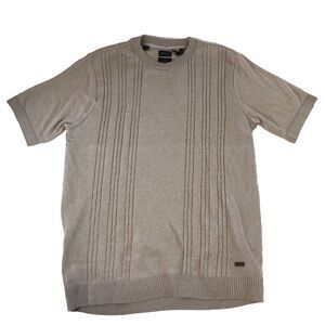 Buffalo David Bitton Men's Short Sleeve Sweater Jute Brown Size Large NWT